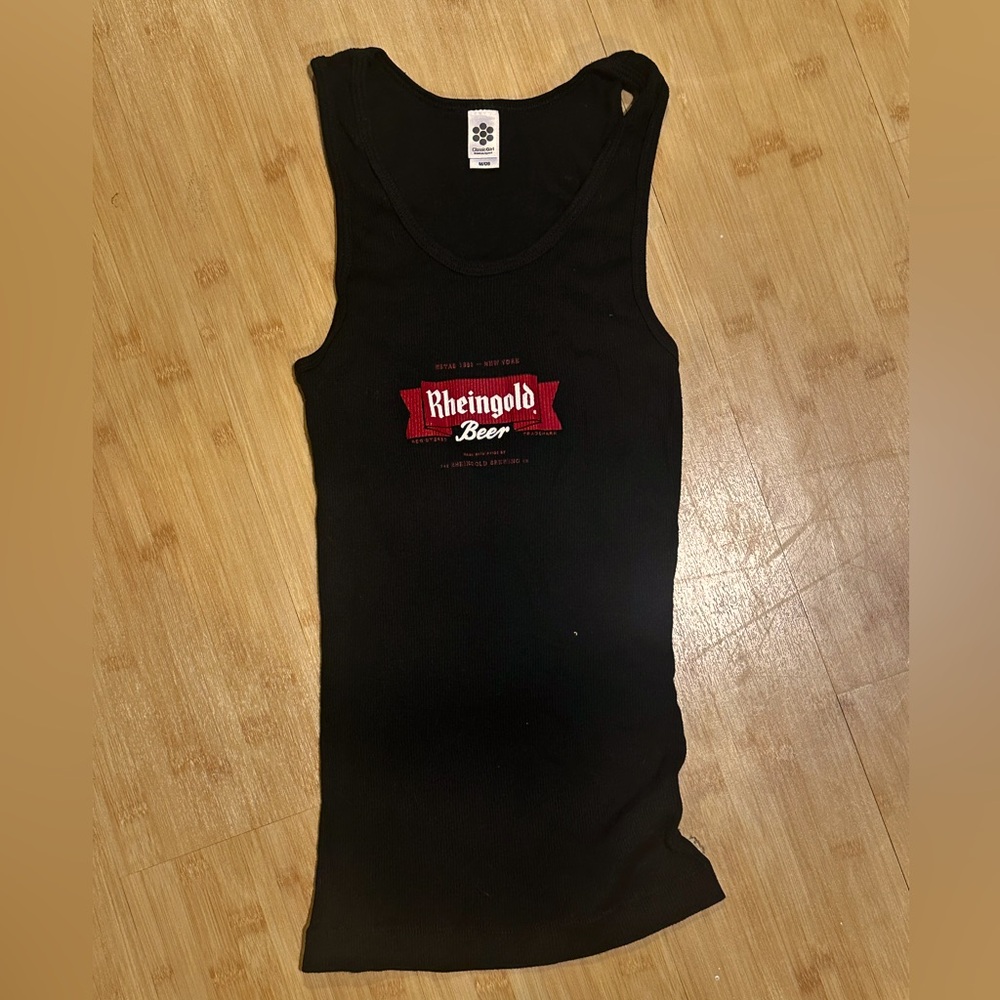NEW! Rheingold Beer women’s black tank top. American‎ apparel soft cotton